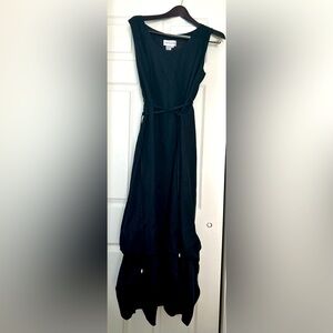 Bloomingdale’s black linen maxi dress with balloon hem